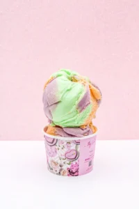 Rainbow sherbet ice cream.