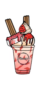 Strawberry cheesecake bites and churro ice cream art the sweet spot.