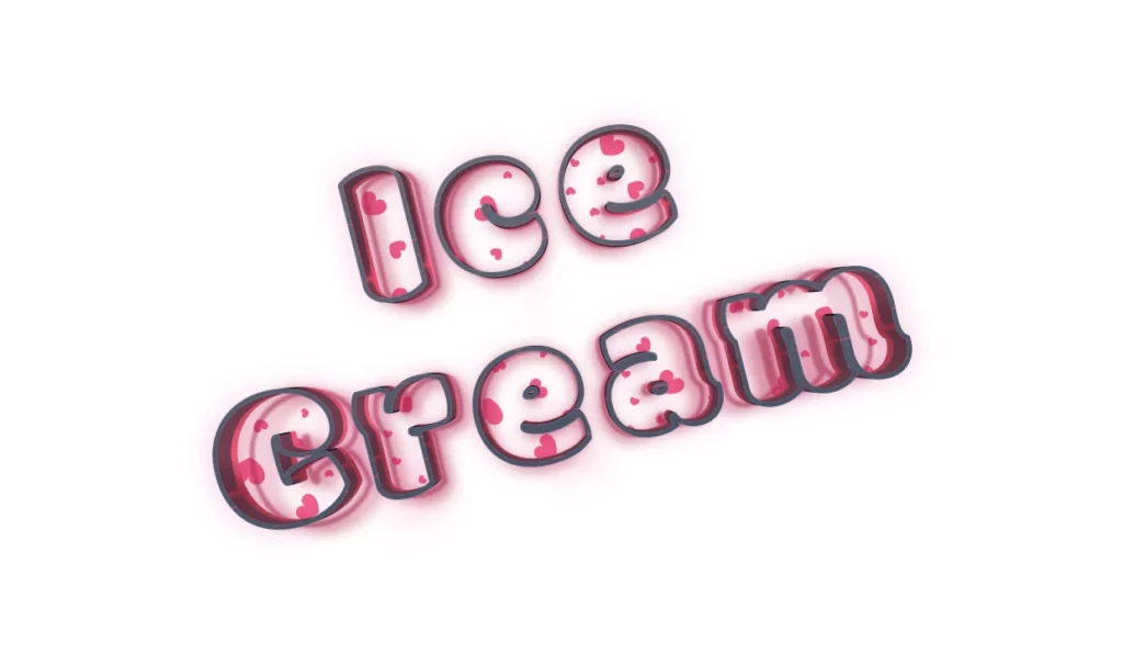 Ice cream font.