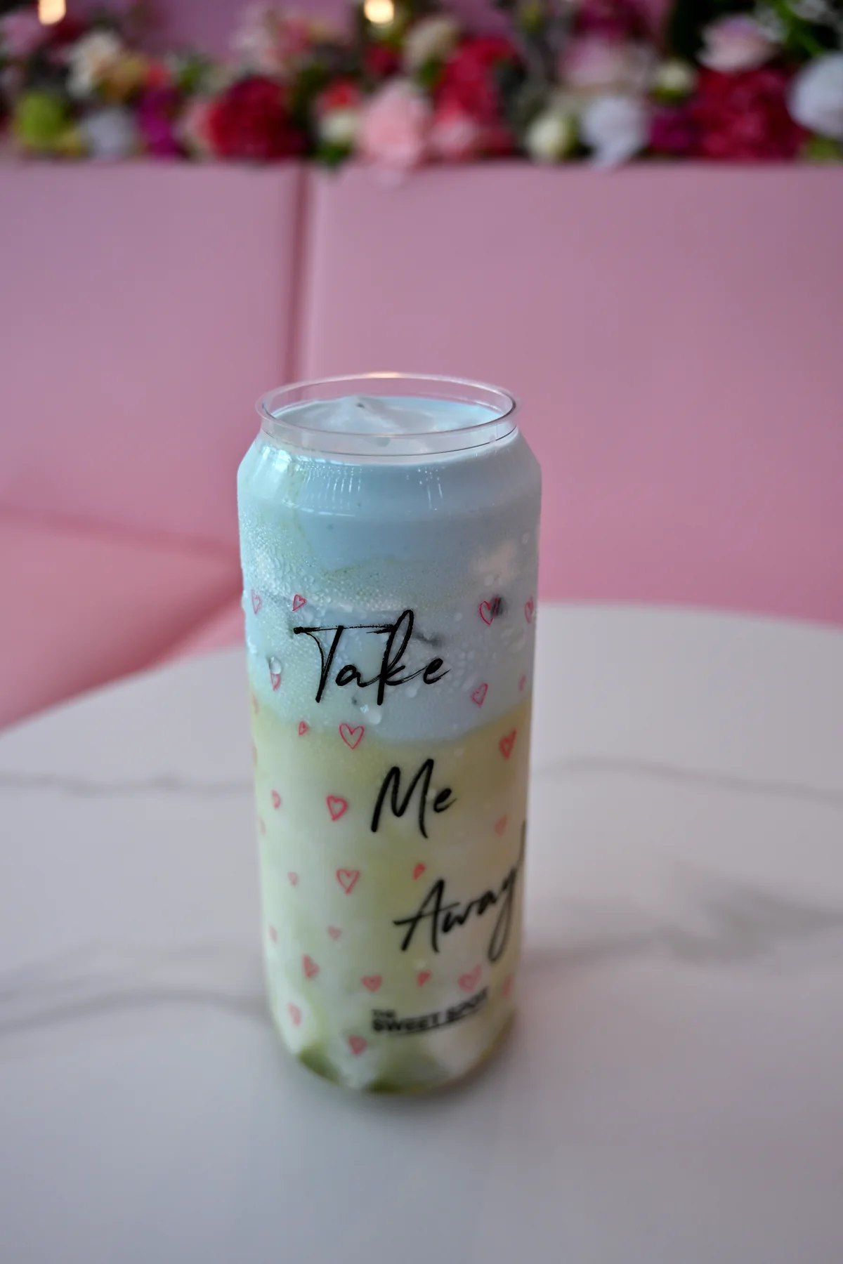 Banana organic matcha drink in Sweet Spot packaging