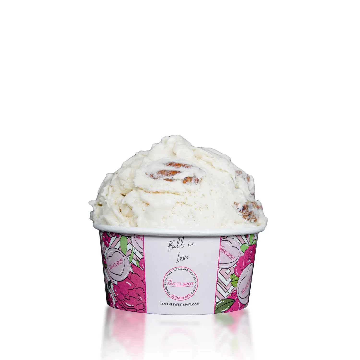 Butter Pecan ice cream served in a branded Sweet Spot cup