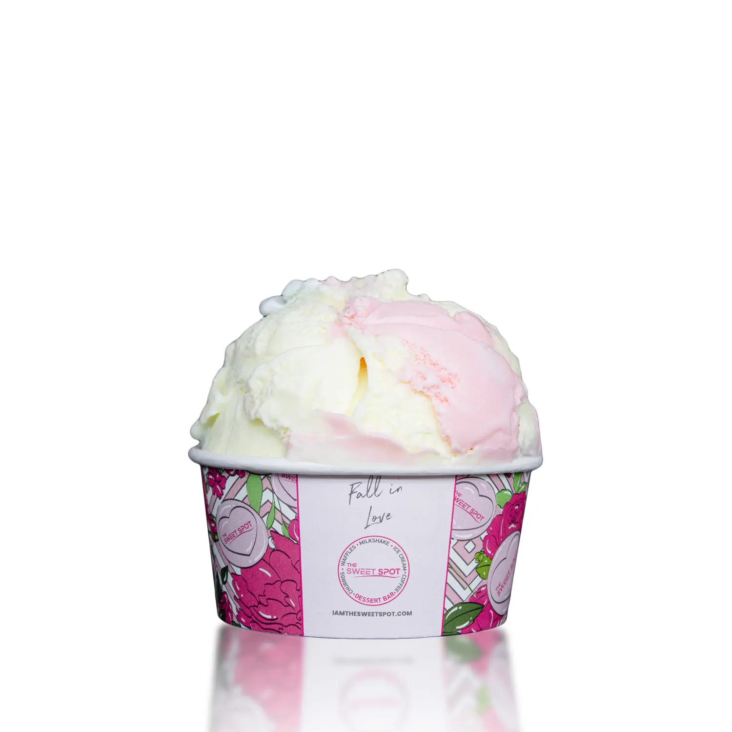 Crazy Vanilla ice cream served in a branded Sweet Spot cup