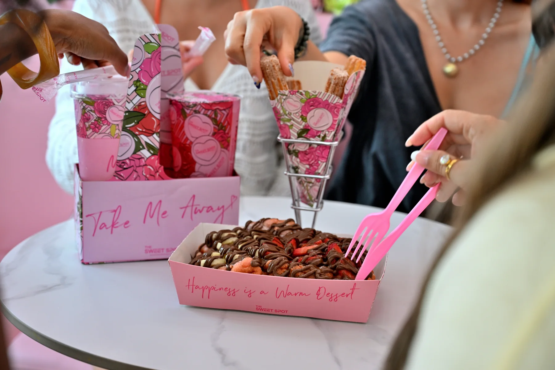 Take Me Away dessert box and specialty drink from The Sweet Spot in Virginia Beach