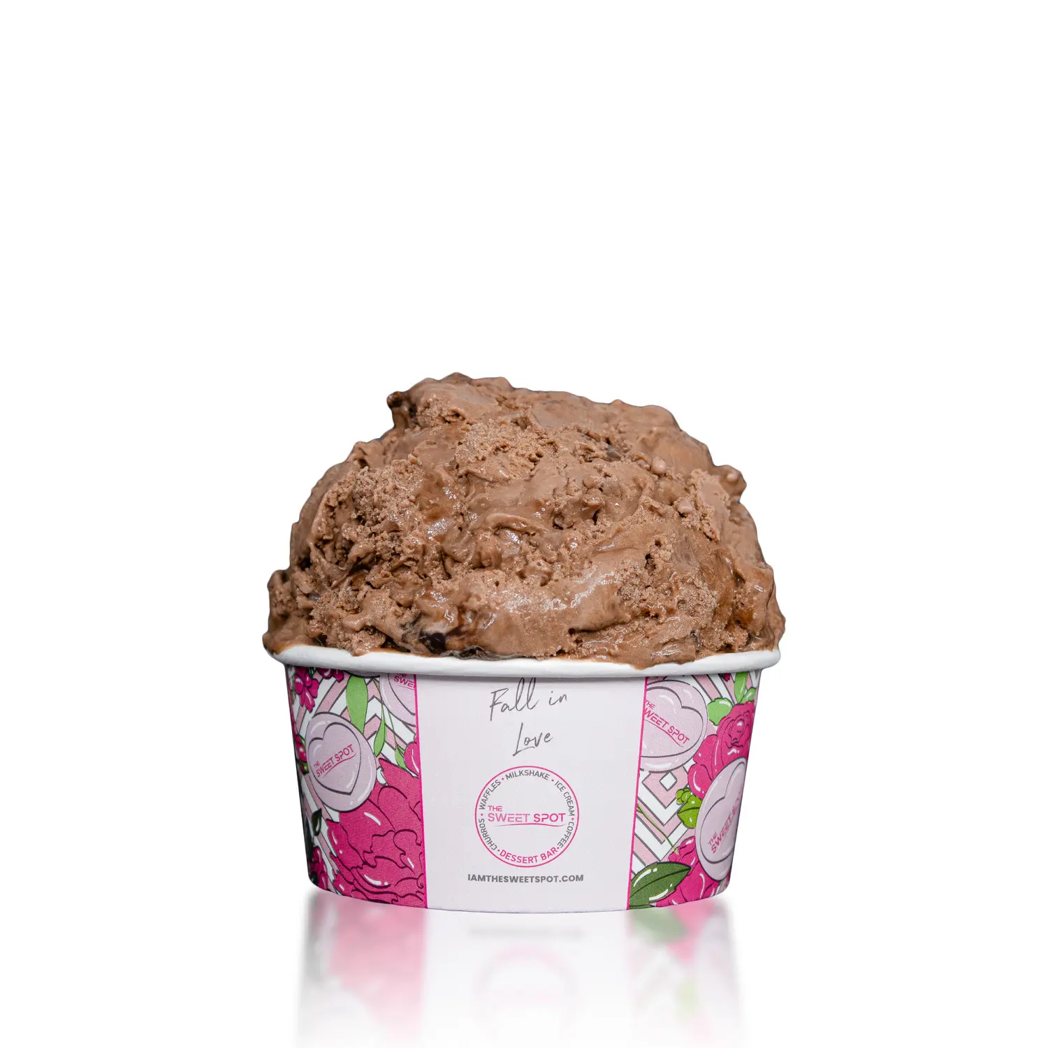 Double Fudge Brownie ice cream served in a branded Sweet Spot cup