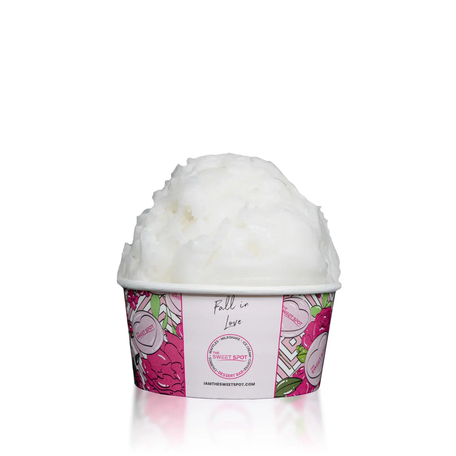 Lemon Sorbet vegan frozen dessert served in a branded Sweet Spot cup