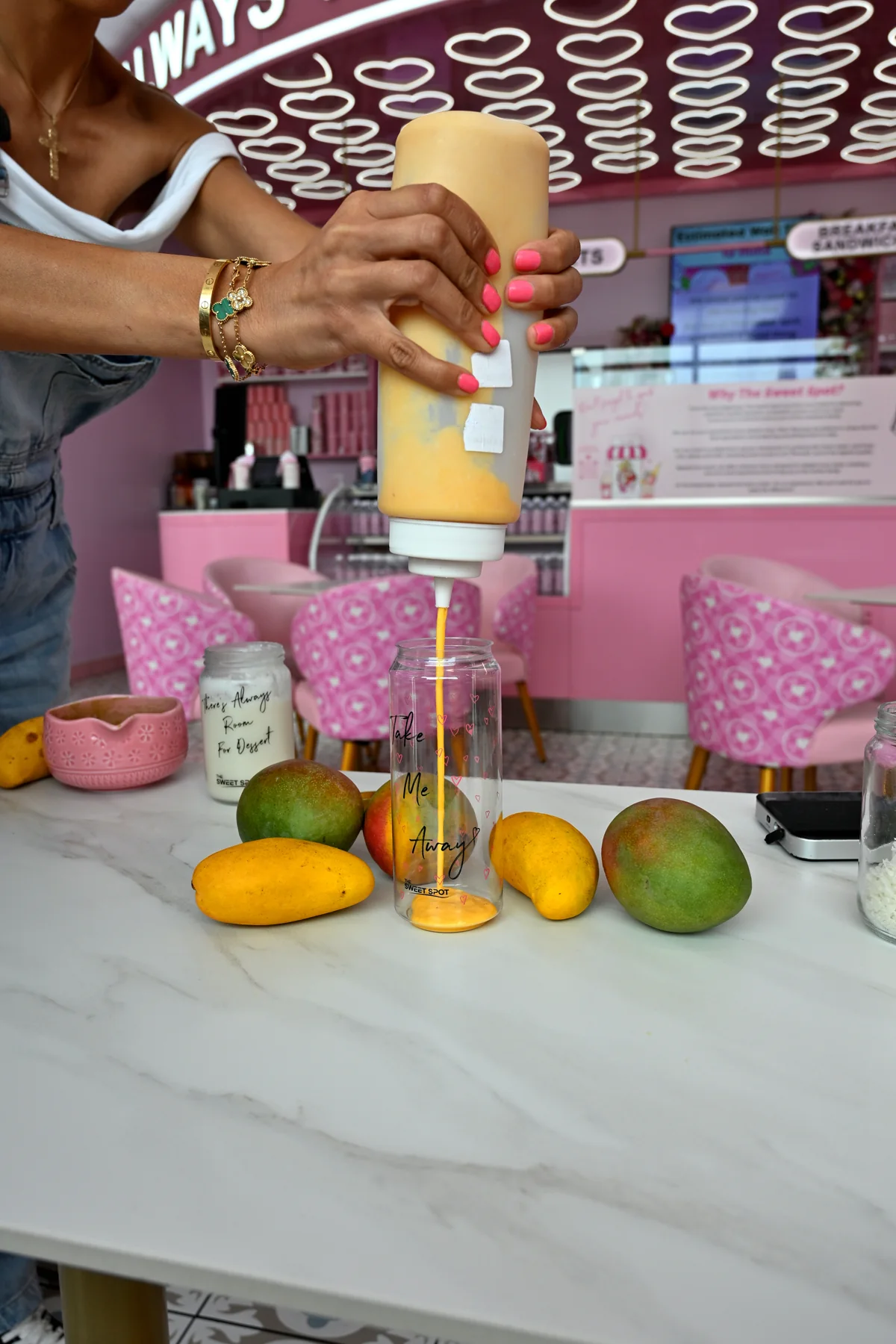 Mango matcha specialty drink from The Sweet Spot in Virginia Beach