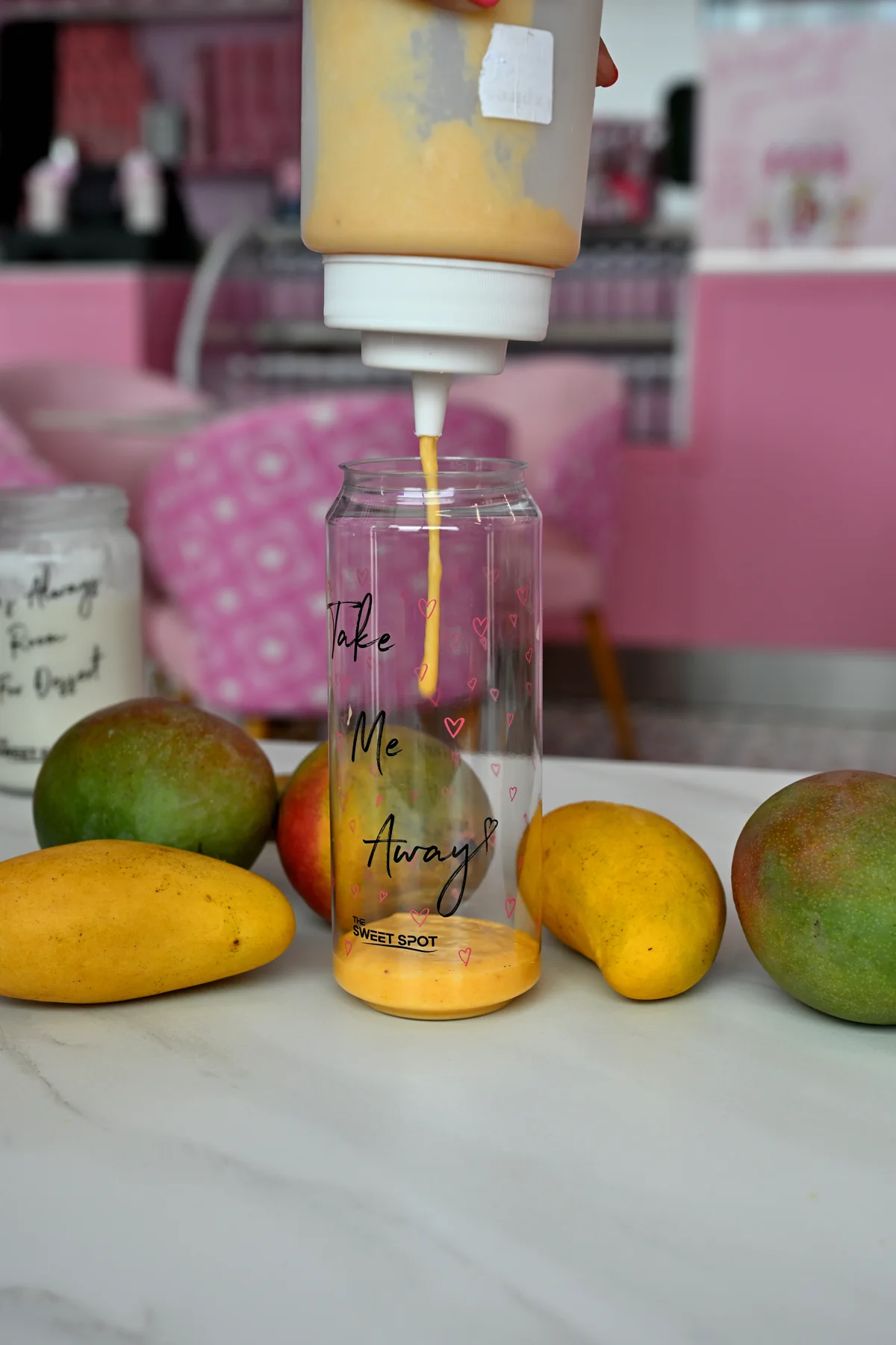 Mango matcha specialty drink from The Sweet Spot in Virginia Beach