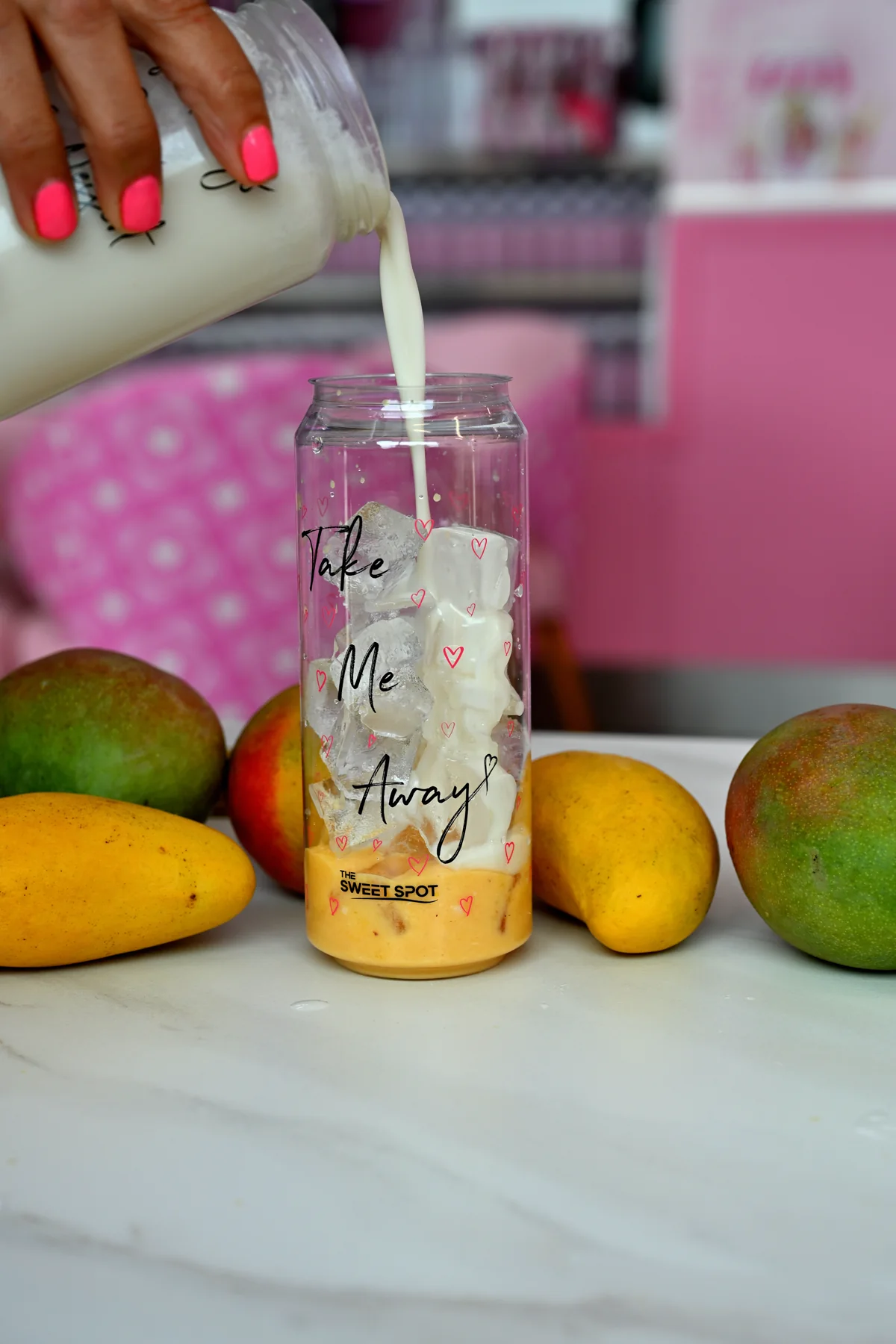 Mango matcha specialty drink from The Sweet Spot in Virginia Beach