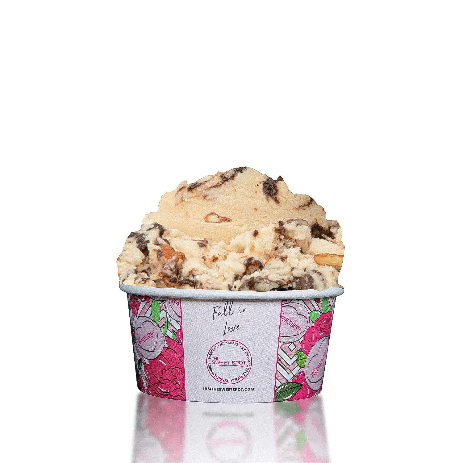 No Sugar Added Turtle Sundae ice cream served in a Sweet Spot cup