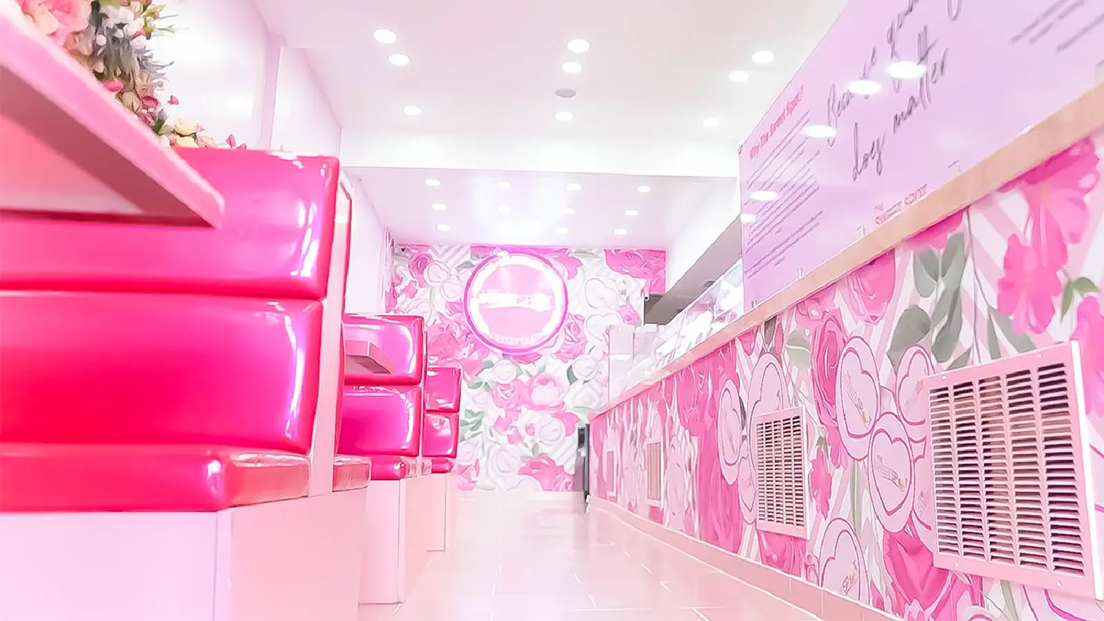 The Sweet Spot Oceanfront storefront on Atlantic Avenue in Virginia Beach, featuring a bright, modern dessert bar known for premium ice cream and Explosive Milkshakes.