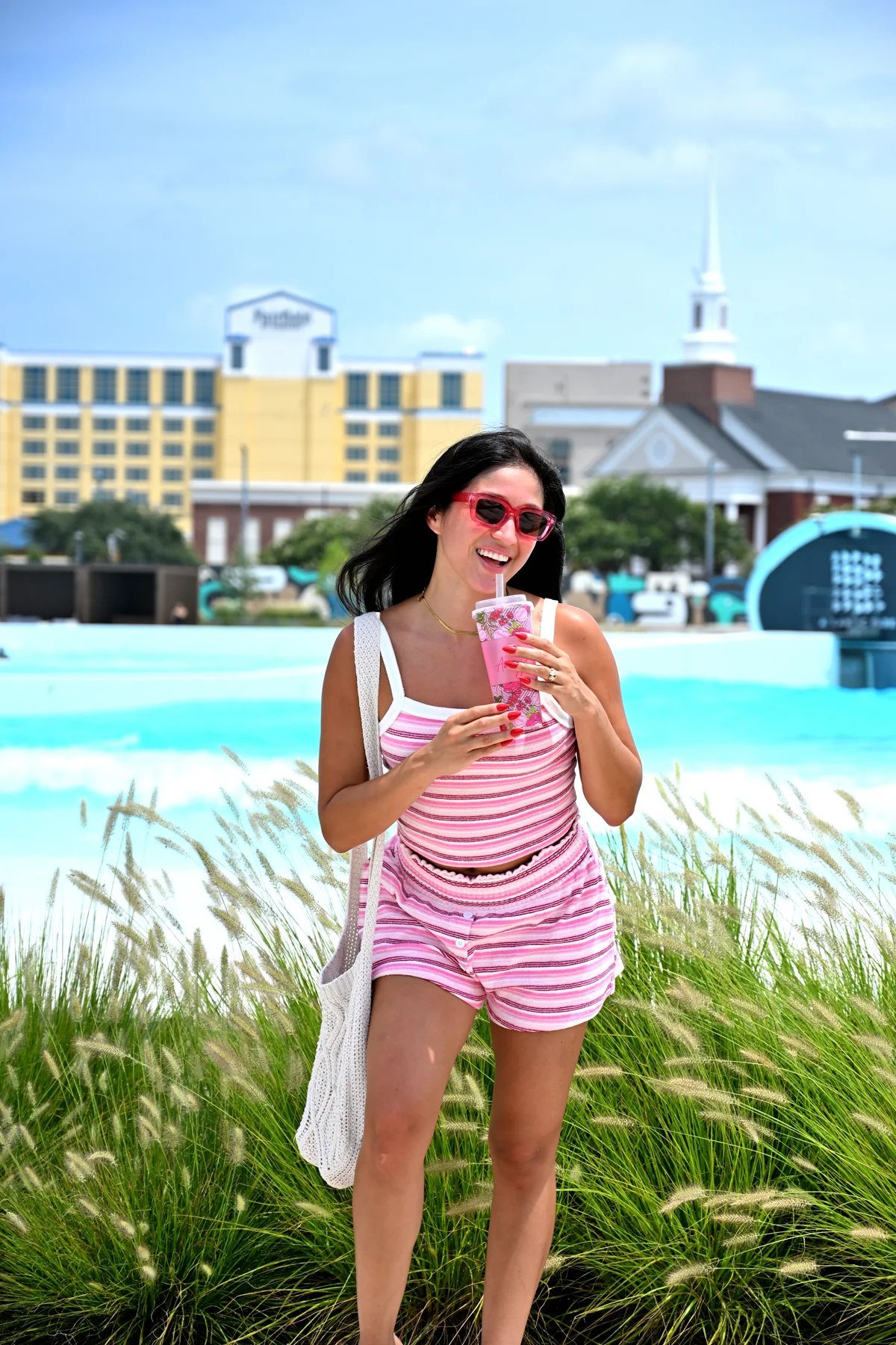 Pink specialty iced drink from The Sweet Spot in Virginia Beach