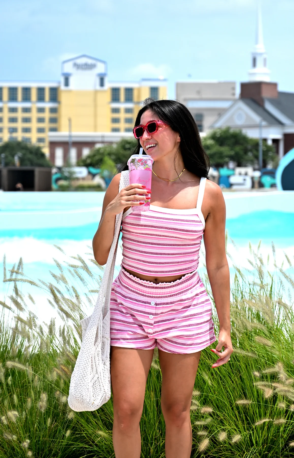 Pink specialty iced drink from The Sweet Spot in Virginia Beach