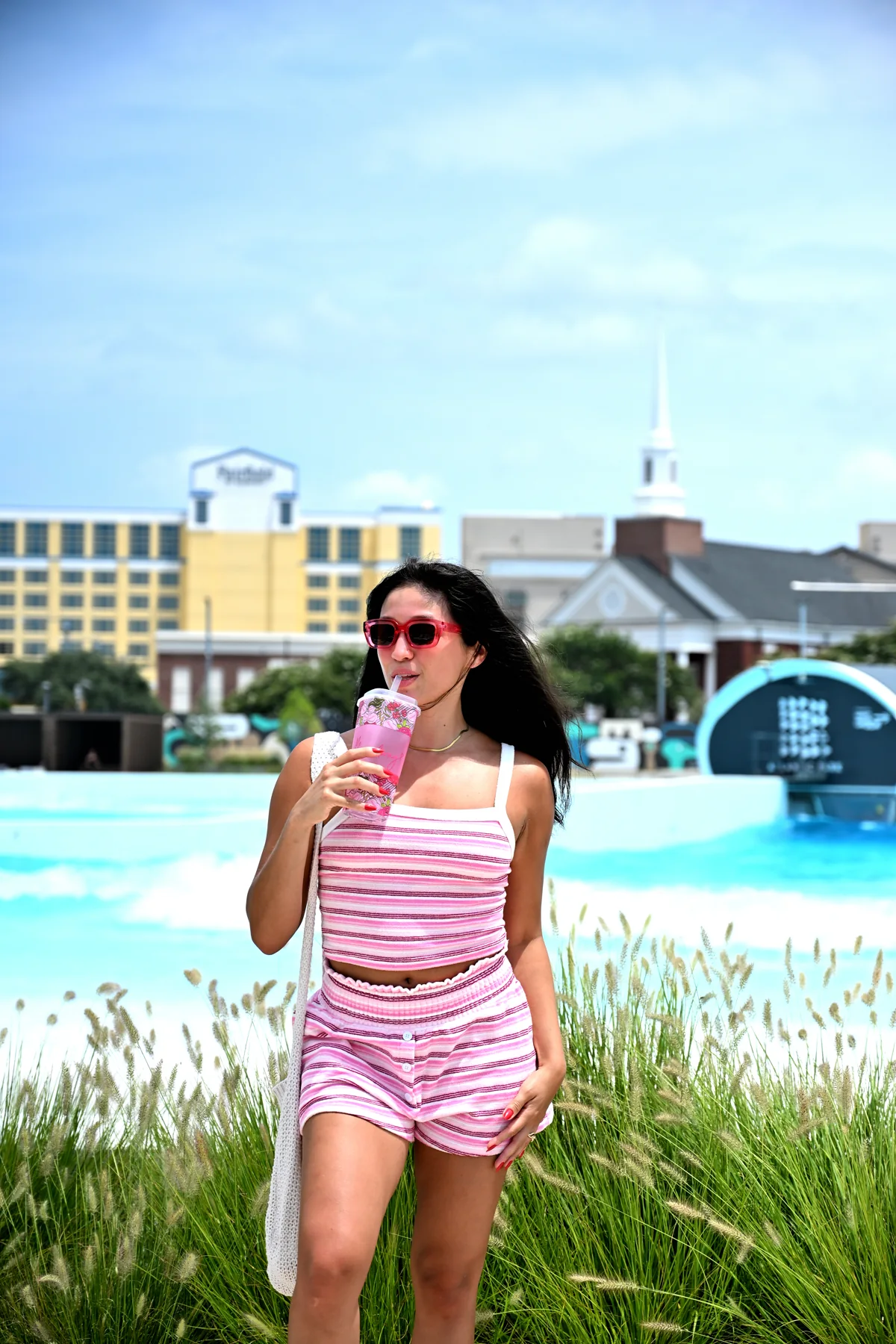 Pink specialty iced drink from The Sweet Spot in Virginia Beach