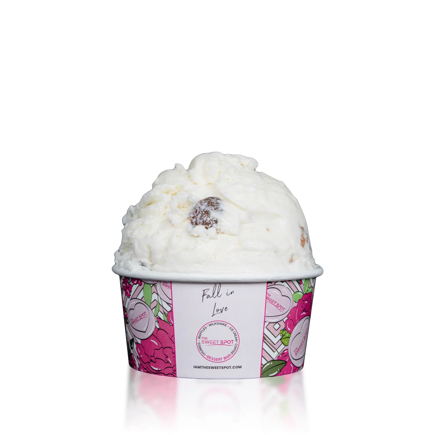 Rum Raisin ice cream served in a branded Sweet Spot cup