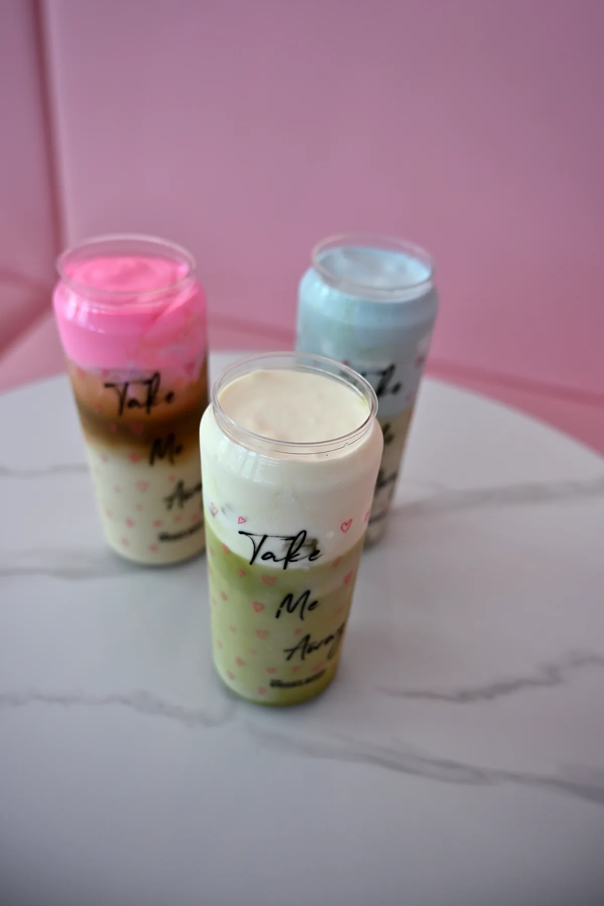 Banana matcha, iced latte and cold foam drinks from The Sweet Spot in Virginia Beach