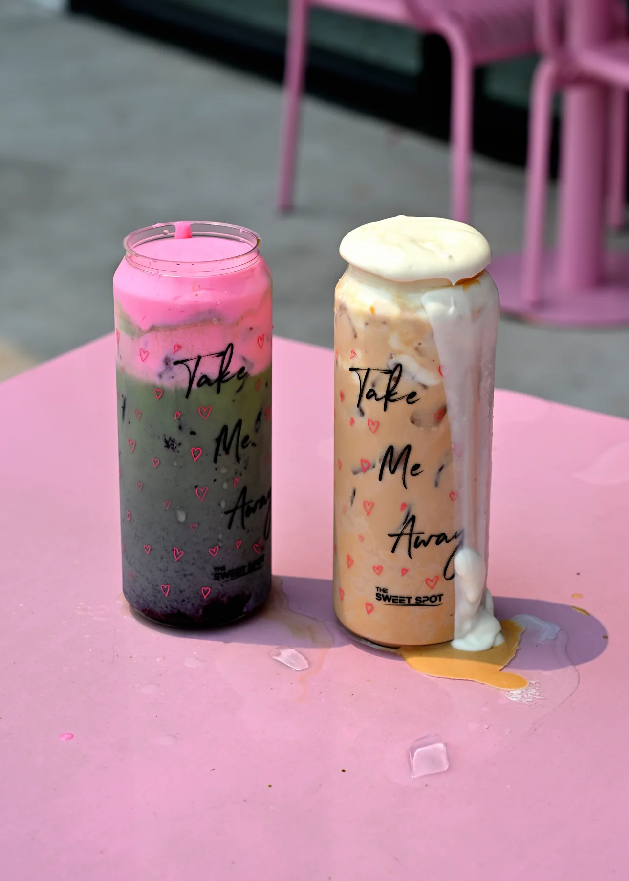 Colorful specialty iced drinks from The Sweet Spot in Virginia Beach