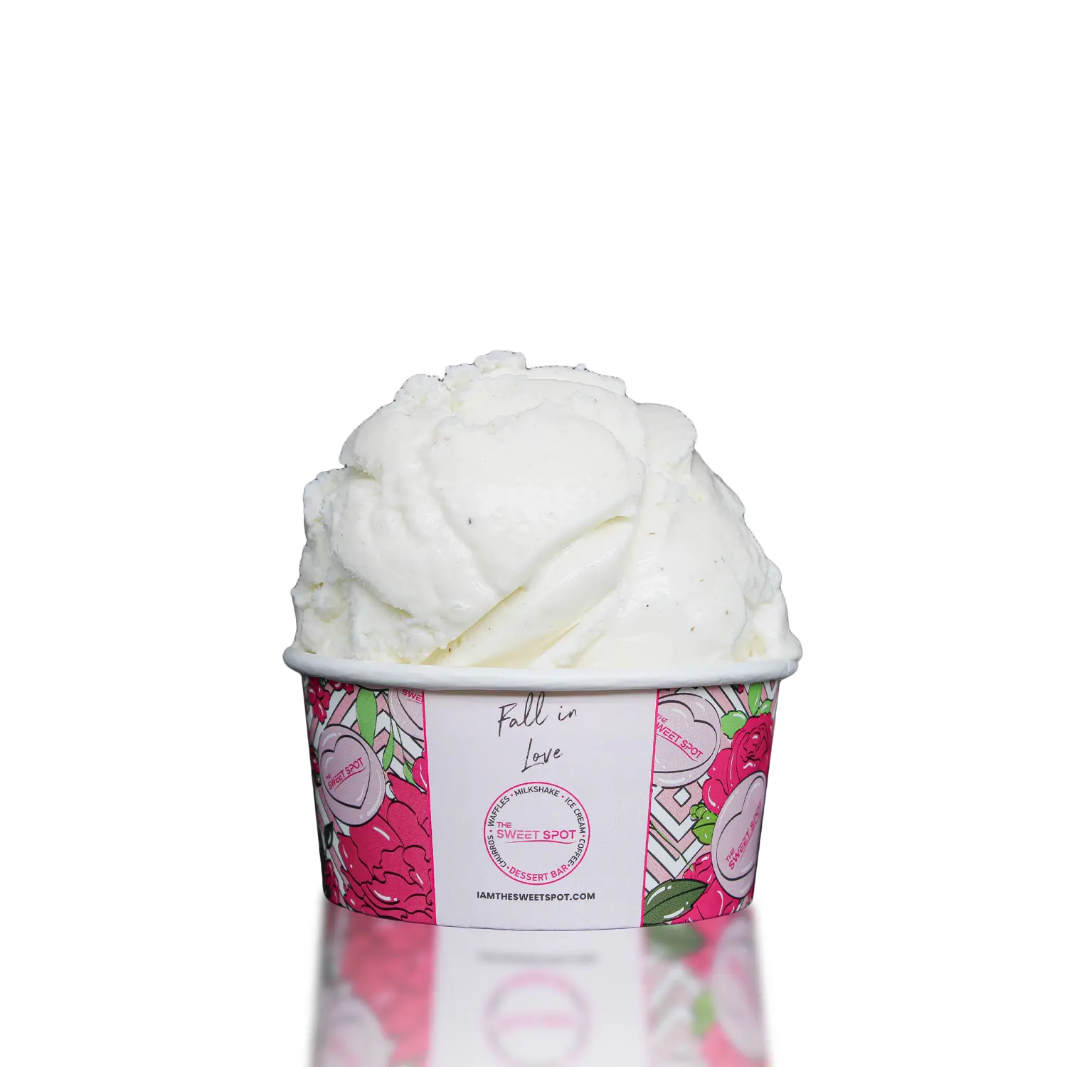 Vanilla Bean ice cream served in a branded Sweet Spot cup