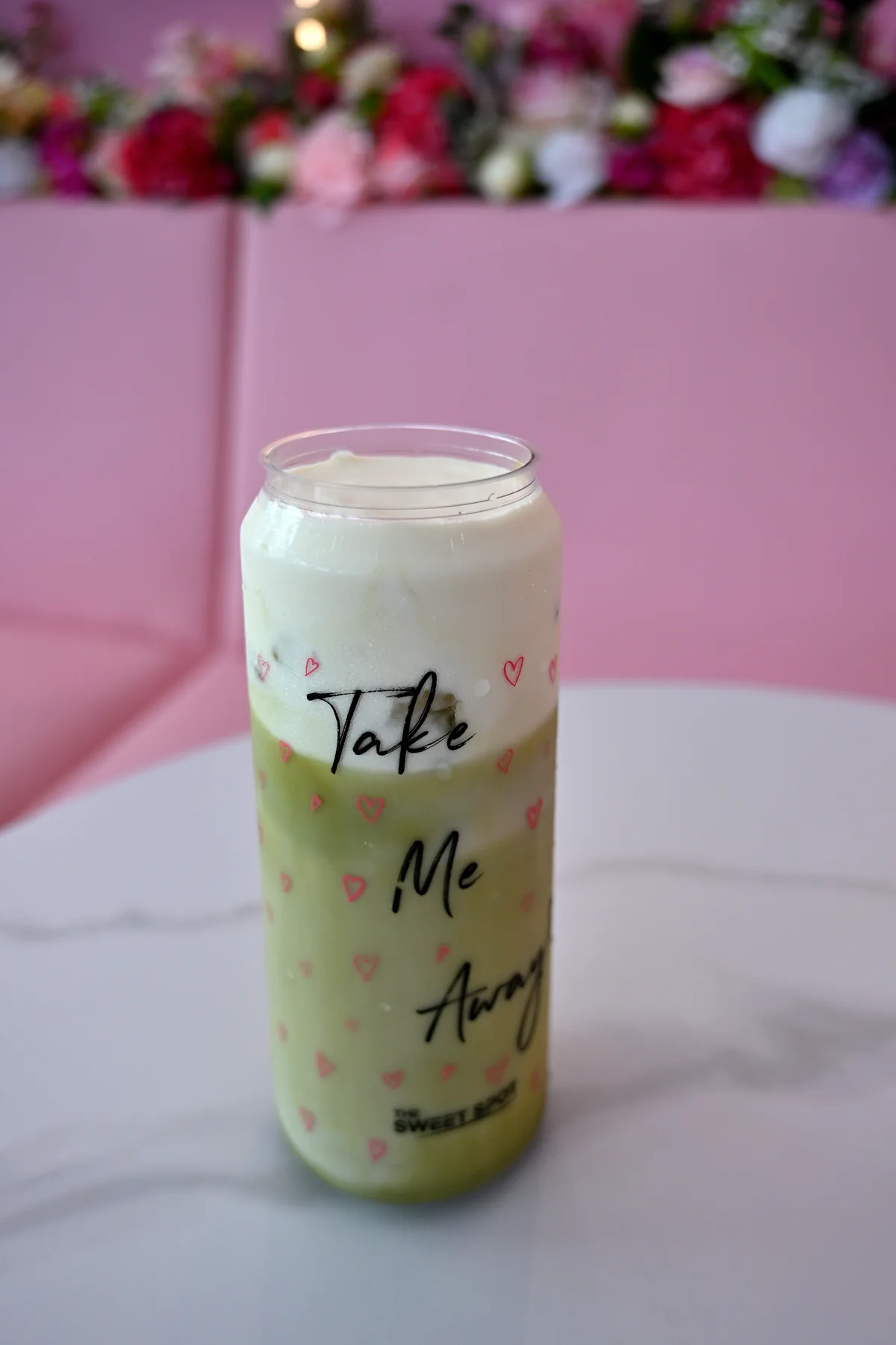 Vanilla salted cold foam organic matcha at The Sweet Spot