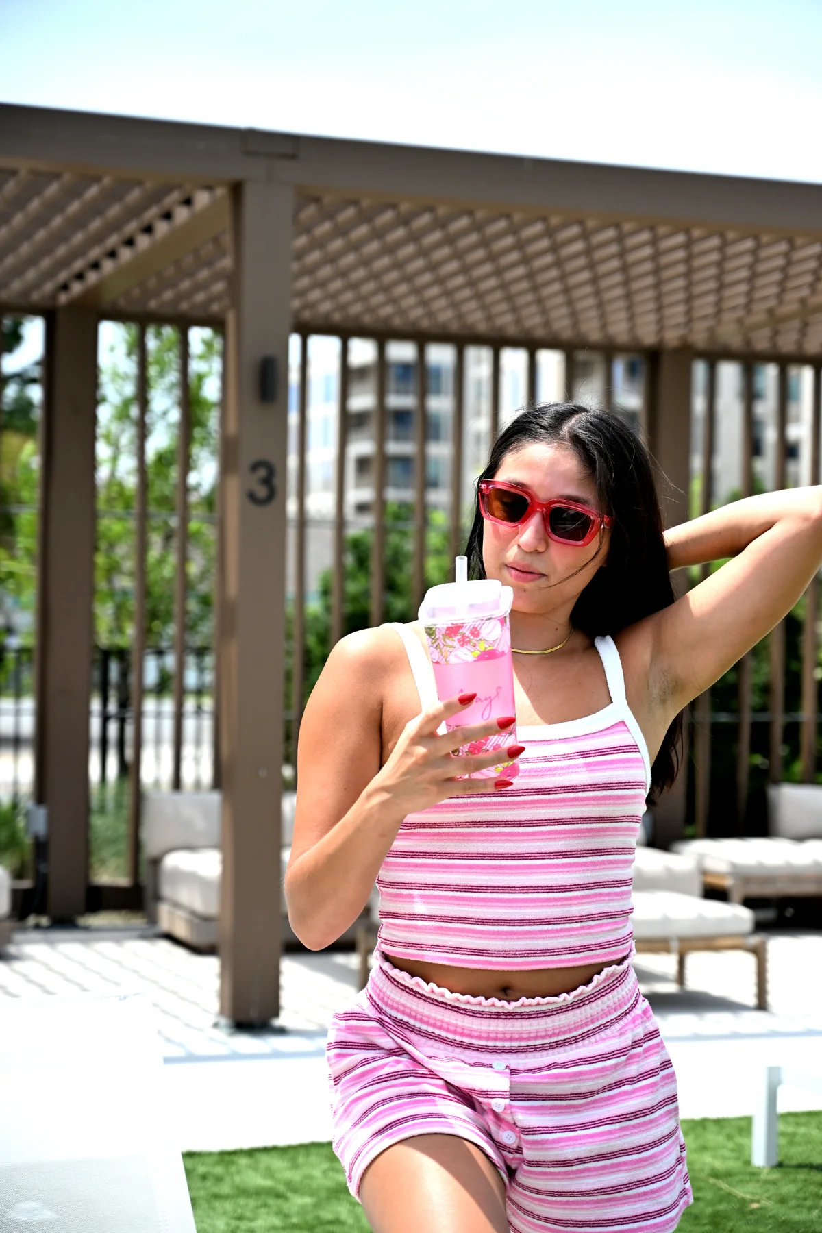 Pink specialty iced drink from The Sweet Spot in Virginia Beach