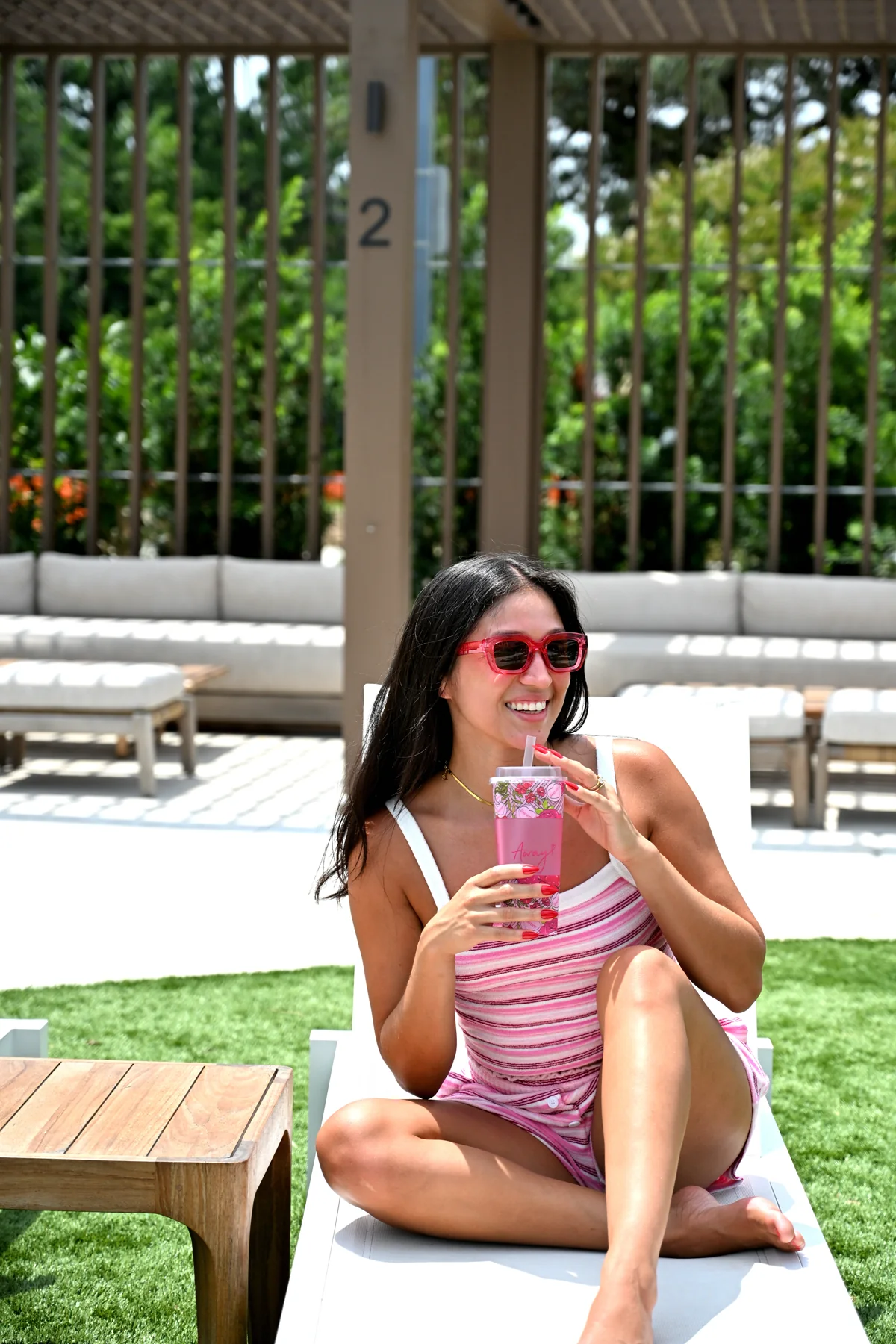 Pink specialty iced drink from The Sweet Spot in Virginia Beach
