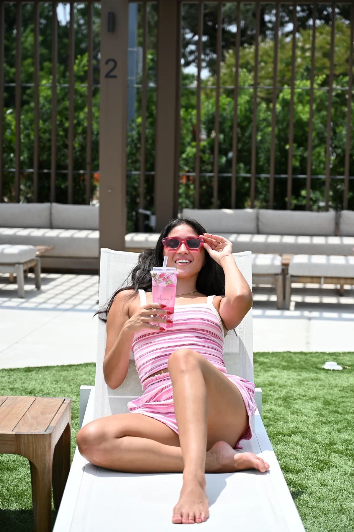 Pink specialty iced drink from The Sweet Spot in Virginia Beach